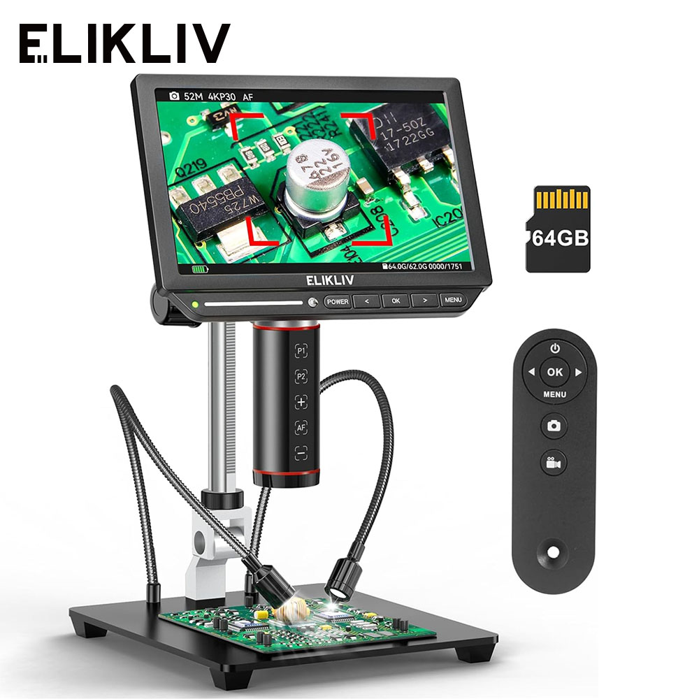 Electronics Repair Videos - Elikliv EM4K-AF Autofocus 4K Digital Microscope